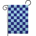 Guarderia Blue Checker Novelty Merchant 13 x 18.5 in. Double-Sided Decorative Horizontal Garden Flags for GU3914372